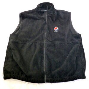 Mens Pepsi Sierra Pacific Outdoors XL Black Fleece Vest